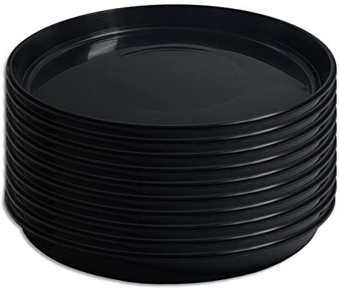 10 x Untersetzer für Blumentopf Blumenkübel Pflanztopf rund 9 verschiedene Größen in 2 verschiedenen Farben zur Auswahl (Ø 30 cm, Schwarz)