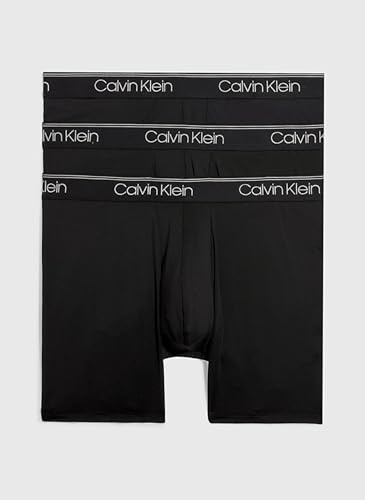 Calvin Klein Men’s 3 Pack Stretch Boxer Briefs, Black (Black), XL