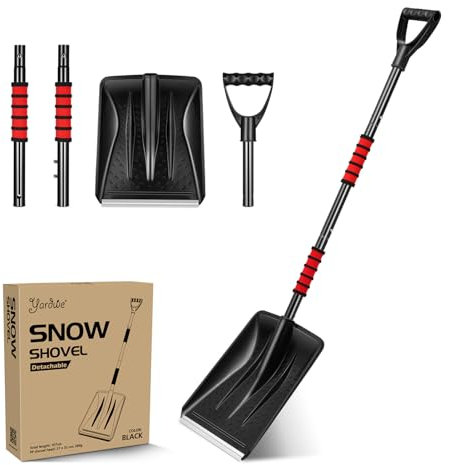Yardwe Schneeschaufel Spatenschaufel Abnehmbarer Eiskratzer Schneeräumer Schneekratzer Tragbare Sportschaufel Für Camping