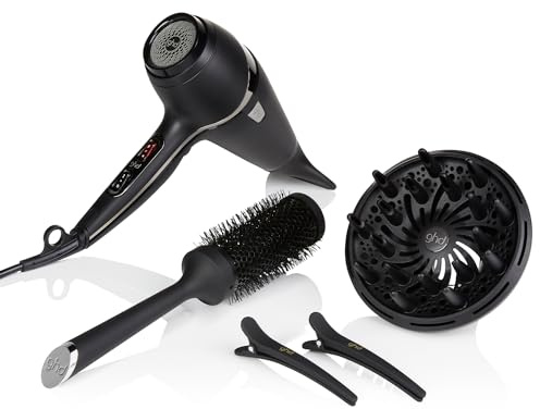ghd Air Kit Professional Ionic Hair Dryer – Ionic 2100W with Diffuser, Styling Nozzle, Size 3 Radial Brush & Sectioning Clips