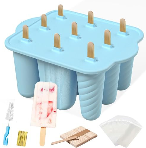 Eisformen Silikon, Eis am Stiel Wiederverwendbar Popsicle BPA Frei Eisform Lebensmittelqualität für Kinder und Erwachsene Eisformen DIY Popsicle