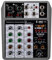 BOMGE Professioneller Audio-Mixer, Soundboard-Mischpult mit 4-Kanal-Digital-USB-Bluetooth-Echo-Delay-Effekt, Eingang 48 V Phantomspeisung, Stereo-DJ-Mixer für Aufnahme, Live-Streaming, Podcasting