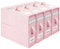 4 Pack Bed Sheet Organizers and Storage,Foldable Bed Sheet Organiser Linen Bedding Organiser Box with Handle,Zip and Window for Sheets, Duvet Covers, Clothes, Towels and Blankets (Pink)