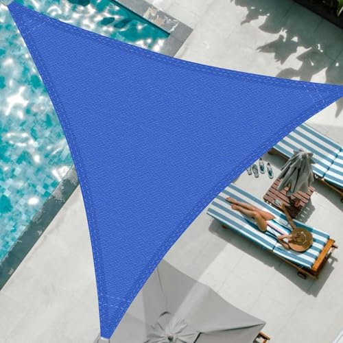 Sonnensegel Dreieckig 4x4x4m Sonnenschutz Atmungsaktives HDPE Sonnensegel UV Schutz 95% Sunsegel für Garten Terrasse Outdoor Camping Patio, Blau (Maßgeschneiderte Größen verfügbar)