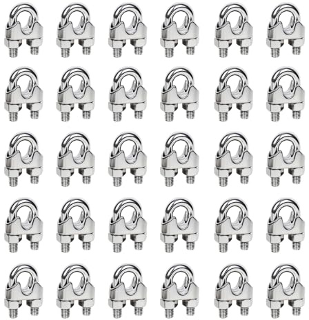 30 Stück M3 Drahtseilklemme 3 Mm, 304 Edelstahl Seilklemmen, Geeignet Zur Befestigung Verschiedener StahldräHte für Draht Mit Ø 3 mm (M3)