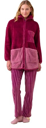 Noidinotte - Vestaglia donna invernale in eco pelliccia articolo unita. - L Bordeaux
