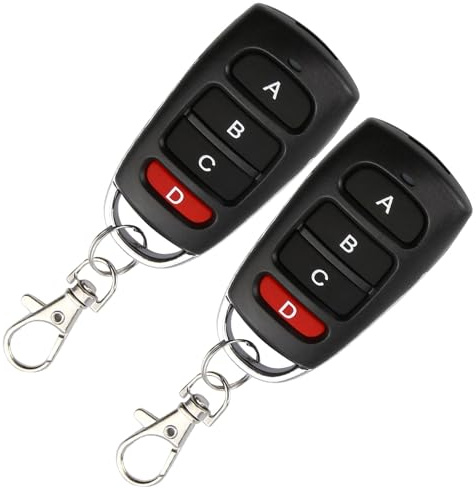 2 Mandos Garaje Universal 433 Mhz Clonador Multifunción Con 4 Botones Control Remoto Puerta Automática Coche Portón Seguridad Hogar Fácil Programación Señal Estable