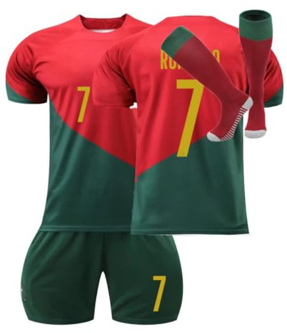 Fotbollströja kit pojkar barn set fotboll sport kostymer fotboll fans gåvor sportkläder tåg tröjor med strumpor (UK lager)