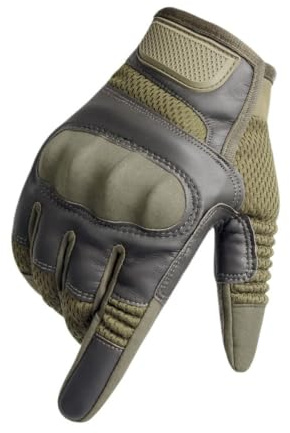 Guantes de dedo completo para pantalla táctil para hombre, antideslizantes, para montar al aire libre, escalada, Verde, XL