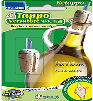 PARODI & PARODI - Tappo per Olio, Tappi con Beccuccio per la Conservazione di Bevande Gassate, Dosatore Olio e Vino per Bottiglie Salvagoccia Ideale per Preservare le Bollicine