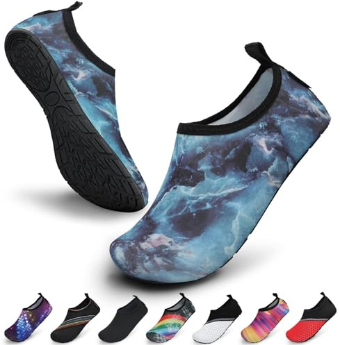 SAGUARO Unisex badskor, simskor, vattensportskor, snabbtorkande halkfria, lätta, storlek 36–47