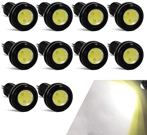 10PCS Luce Dell'occhio D'aquila Alta Potenza 18mm 9W Eagle Eye LED Per Luce Di Marcia Diurna Per Auto Moto Luci di Posizione DRL (Bianco)