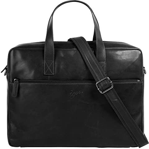 X-ZONE Aktentasche Echt Leder Herren | Business Tasche, Laptoptasche 17 Zoll, Dokumententasche, Smartphonefach, Notebookfach, Tabletfach, Rindleder | 021268