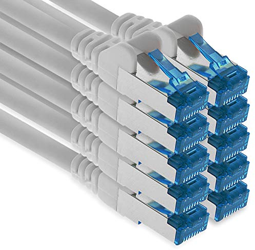 freiwerk Cavo di rete CAT-6a, 0,25 m, Ethernet, Lan & Patch RJ-45 SFTP, 10 GB, bianco