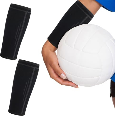 Shengxi 1 Paire de Manchons de Volleyball Noir Unisexe Protège-Bras de Volleyball Manchon de Compression Bras pour Homme ou Femme Élastique Manchettes de Bras de Volley-Ball en Taille L