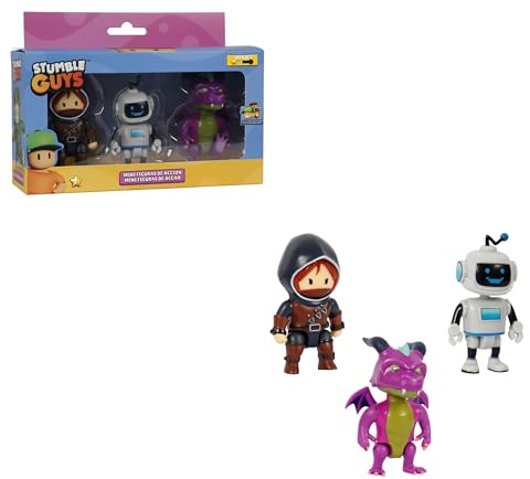 Bizak Stumble Guys Pack de 3 Figuras de acción 8 cm Set Stumblebot Mk2, para coleccionar, Licencia Oficial del Videojuego de derribos, Adultos Fans y niños o niñas +8 años (64113003-6)