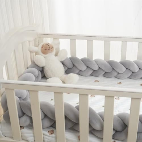 GYCS Bettschlange Geflochten Seitenschläferkissen Baby Geflochtene Nestschlange Babybett Nestchen Knotenkissen Bettumrandung Seitenschläferkissen Knotenkissen Baby,A02,100CM