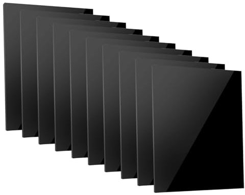 Lot De 10 Plaque Acrylique, Feuille Plastique Feuille Acrylique Noire, Plaque Plastique Rigide Pour La Signalisation, Les Projets De Bricolage, L'Artisanat, 10,2 X 15,2 Cm, éPaisseur 1 Mm