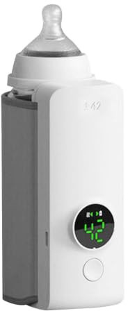 Furtryvl Calentador de biberones portátil, calentador de biberones USB recargable, calentador de leche para bebés inalámbrico, calentador de biberones rápido, cubierta de calentador de biberones