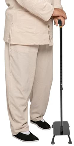 Bâton d'aide pour monter des escaliers, garde-escalier pour personnes âgées, bâtons de soutien pour la marche réglables 29 x 19 x 85-105 cm, noir