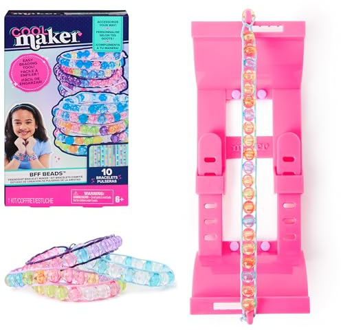 Cool MAKER - BFF Perlen-Freundschaftsarmbänder Set, zum Basteln von 10 Armbändern, enthält 230 transparente Perlen in 8 Farben, für Kinder ab 6 Jahren