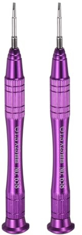 QUARKZMAN 2 Piezas Destornillador De Precisión Ranurado 1.5x25mm Mini Destornillador Plano Magnético Estilo Bolígrafo Con Mango Antideslizante Para Gafas Reloj Laptop Electrónicos, Morado