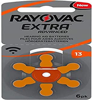 Rayovac Extra Advanced Zink Luft Hörgerätebatterie (in der Größe 13er Pack Frustfrei-Pack, mit 60 Batterien, geeignet für Hörgeräte Hörhilfen Hörverstärker) orange