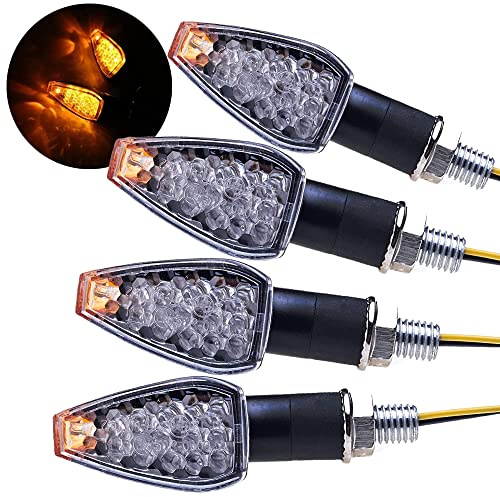 SFONIA 4pcs Indicatori di Direzione Moto Omologate 14 LED Luci di Segnalazione Luci 12V Impermeabile Indicatore di Direzione Universale per Moto Scooter Quad Cruiser Off Road