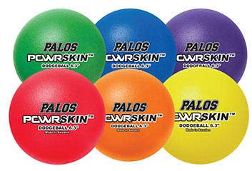Palos™ - POWRSkin™ Dodgeballs, 6.3“, Triple Layer Tear Resistant Coating, Medium Bounce and Density Foam Ball, Set of 6 Colors