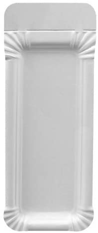 PAPSTAR Pappteller/Einwegteller eckig, weiß, mit Anfasser, Pure (750 Stück), 8 x 21 cm, aus Pappe, für Grillfest, Geburtstag oder Party, Einweggeschirr biologisch abbaubar