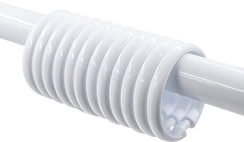 Kutesna 12 PCS White Plastic Shower Curtain Rings, Easy Snap Closure Shower Curtain Hooks