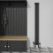 Warmehaus Traditional Cast Iron Style Black Quadruple Column Vertical Tall Radiator 1800x200mm Perfect for Bathrooms, Kitchen, Living Room