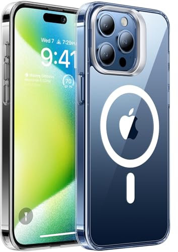 TORRAS Lstand für iPhone 15 Pro Max Hülle für Magsafe (Nr.1 Magnetkraft) [TOP Militärschutz & Profi-Kameraschutz] Case Vergilbungsfrei Handyhülle Transparent