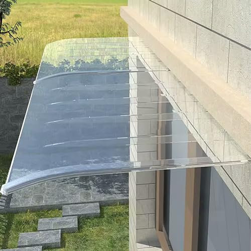 Zlovne Auvent de Porte d'Entrée,Auvent de Fenêtre en Polycarbonat UV Protection,Marquise de Porte d’Entrée Moderne,Marquise Solaire Abri Banne Invisible,Facile à Installer (40x40cm/16 x16)