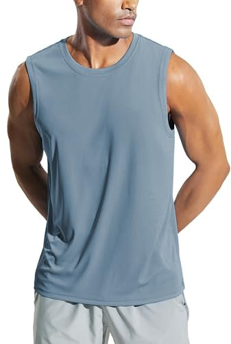 Weardear Herren Tank Tops Leicht Achselshirt Ärmellos Muskelshirt Schnelltrocknendes Tanktop Gym Sport Laufshirt Dunkelblau L