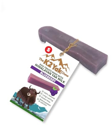 K2 Yak Chews Blueberry Flavour Dog Treat – 100% Natural Himalayan Yak Milk Chew, Long Lasting Dental Stick for Puppies & Small Dogs, Vegetarian, Gluten & Grain Free (30–40g, Pack of 1)