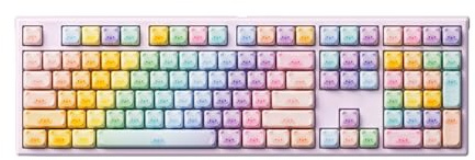 MONSGEEK AKKO MG108B Bunte Katzen Mechanische Tastatur, Hot-Swap-fähige Multi-Mode-Gaming-Tastatur mit vorgeschmierten PBT-Dye-Sub-Mao-Profil-Tastenkappen (Piano-Schalter, US-Layout)