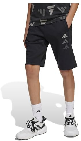 adidas Seasonal Essentials Logo Celebration Fleece Shorts Kids Pantalones Cortos, Negro, 13-14 aos Unisex niños