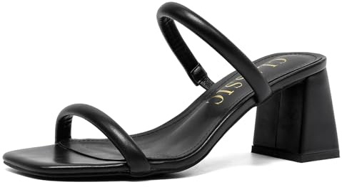 Sandale à Talons et Double Bride Femme Été Confortable Talon Bloc Antidérapante Dessus Respirant Plateforme Bout Ouvert Chaussures Orthopédiques Mules Sandalettes Élégante pour Mariage,Plage, vacances
