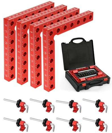 VEXTHYX Corner clamps for woodworking, 4Pack 90 degree 5.5x5.5 clamping squares for right angle positioning, woodworking square clamp tools for cabinet, picture frame, box, drawers