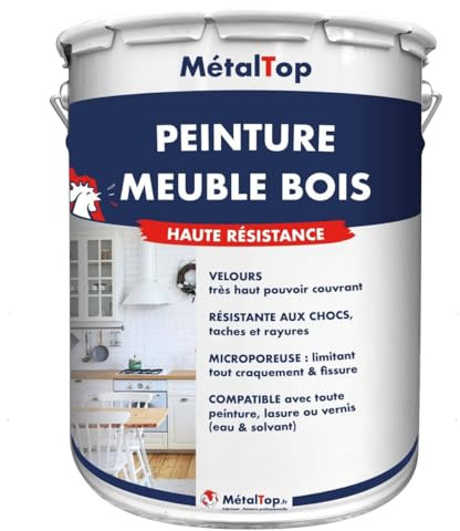 Metaltop - Peinture Meuble Bois - Orange pur - RAL 2004-1 L - Protège le bois contre les agressions quotidiennes