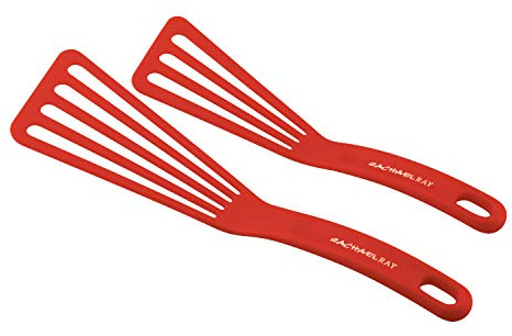 Rachael Ray KitchenTools and Gadgets Nylon Cooking Utensils / Spatula / Fish Turners - 2 Piece, Red
