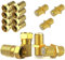 F-Stecker 7mm 10x + F-Verbinder 5X vergoldet | Gummidichtung | breite Mutter schraubbar | Verlängerung für Koaxial Antennenkabel Koax SAT Kabel | BK Anlagen | Satelliten LNB F Stecker + Verbinder Set