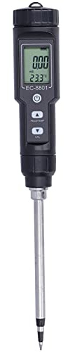 Testeur de Sol EC avec Affichage LCD, Mesure de conductivité et température, pour Jardin, verger et Culture horticole