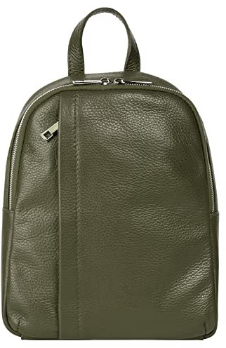Samantha Look Rucksack Echt Leder Damen | Made in Italy, Moderner City Rucksack mit Hauptfach, Einsteck- und Reißverschlussfächern | 021686