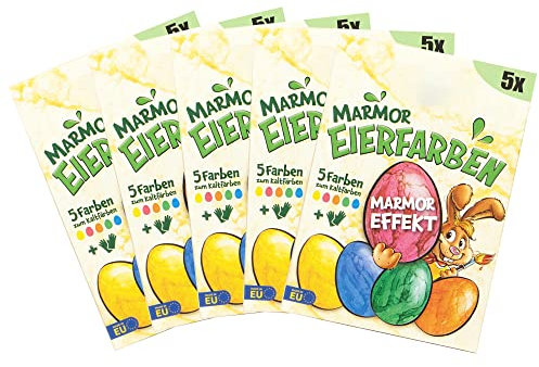 com-four® 25x Eierfarben Marmoreffekt - flüssige Eierfarben für weiße und braune Eier - mit Spezialhandschuhen für tolle Marmorierung - einfach Eier Kaltfärben (25 Stück - Marmor)
