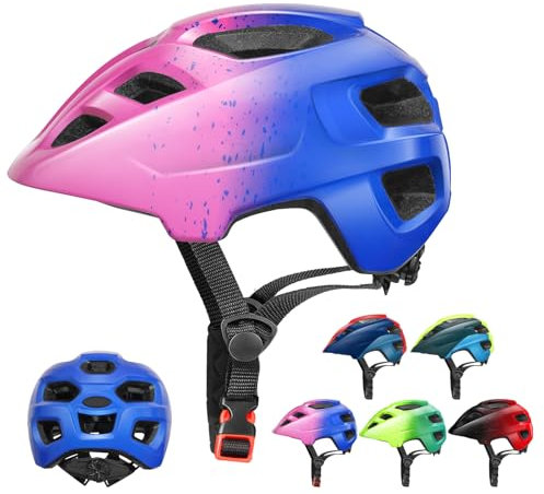 Kinderhelm, RaMokey Kinder Fahrradhelm, Fahrradhelm Jungen, Fahrradhelm Mädchen, Kinderhelm ab 4 Jahre Helm mit Visier, Verstellbarer Kinder Fahrradhelm(48-56CM)
