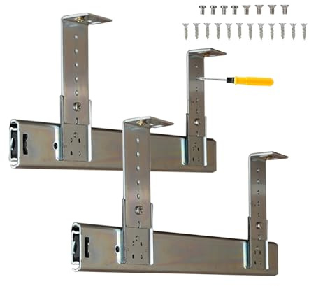 Coulisse À Billes 300 350 400mm Bureau Clavier Tiroir Plateau Glissières, Pour Montage Sous Le Bureau, Réglable En Hauteur, En Acier Argentée, Tiroir Meuble Rail Coulissante