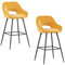 JYMTOM 2er Set Samt Barhocker Grauer Hocker mit Armlehne Metallbeine Modern Design hohe Hocker für Esszimmer Bar Cafè und Counter (Samt, Gelb)