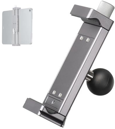 FANAUE Metallhalter für iPad-Stativmontageadapter Mit 1-Zoll-Kugeladapter Um 360° drehbarer iPad-Ständer passt auf Ihre Windschutzscheibe,Commercial Vehicles Dashboard, für Allen 5.5-12 Tablette